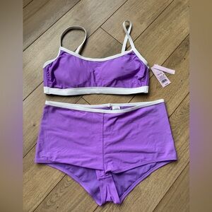 Wild Fable Purple and White Bra Set 1X